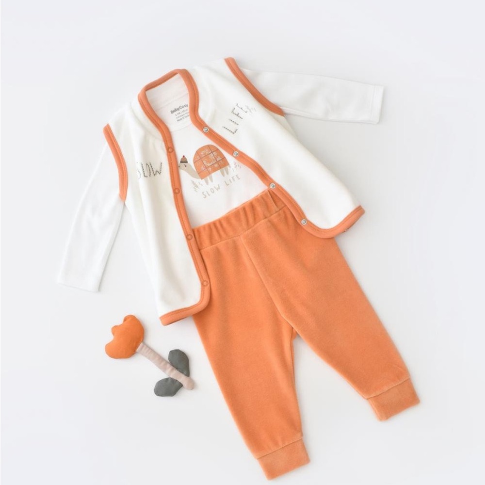 New Velvet 3 Pcs Turtle Vest Set/ Organic Cotton!